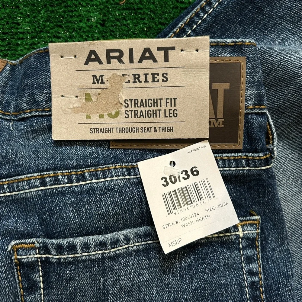 New Ariat M5 Madera TekStretch Straight Fit Leg Jeans Men Heath 30/36